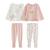 Lot de 2 pyjamas bébé 2 pièces en velours à pieds retroussables cléo Rose 2 - vertbaudet enfant 