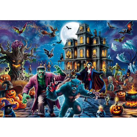 Puzzle nuit d'halloween 1000 pcs Violet 2 - vertbaudet enfant 