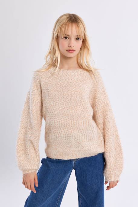 Pull en maille oversize - fille Offwhite 5 - vertbaudet enfant 