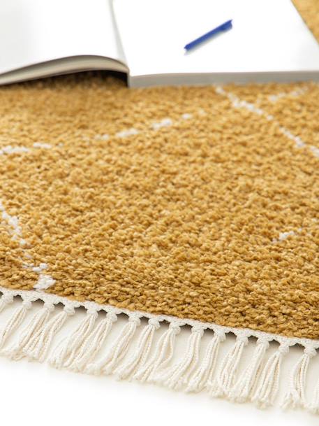 Tapis épais à franges doux et raffiné tigris Jaune naturel 3 - vertbaudet enfant 