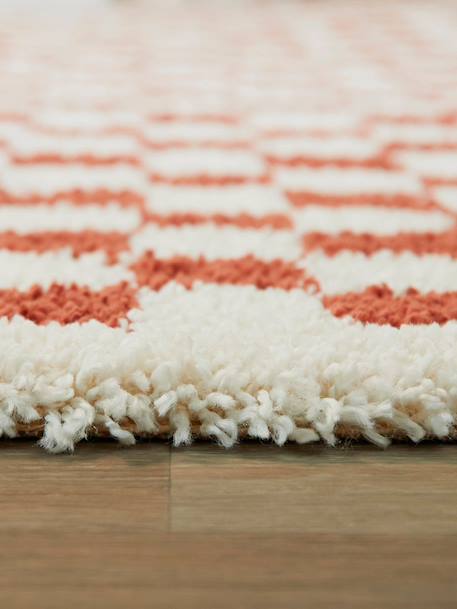 Tapis damier poils longs doux et volumineux checkers Beige sable+Bleu naturel+Gris minéral+Jaune naturel+Rose poudrée+Terracotta+Vert naturel 34 - vertbaudet enfant 