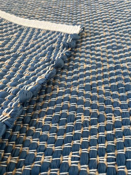 Tapis en fibres recyclées tissé à la main pessoa Bleu naturel+Gris minéral+Rose poudrée 3 - vertbaudet enfant 