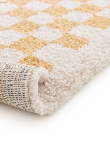 Tapis damier poils longs doux et volumineux checkers Beige sable+Bleu naturel+Gris minéral+Jaune naturel+Rose poudrée+Terracotta+Vert naturel 21 - vertbaudet enfant 