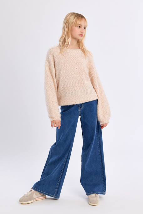 Pull en maille oversize - fille Offwhite 3 - vertbaudet enfant 