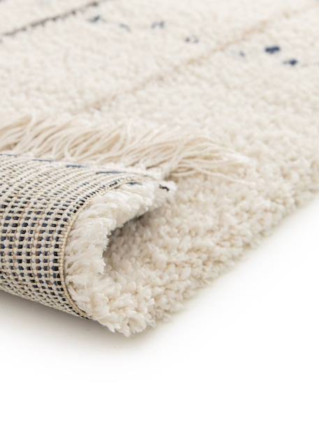 Tapis épais à franges style ethnique glyph Bleu naturel+Palette colorée 3 - vertbaudet enfant 