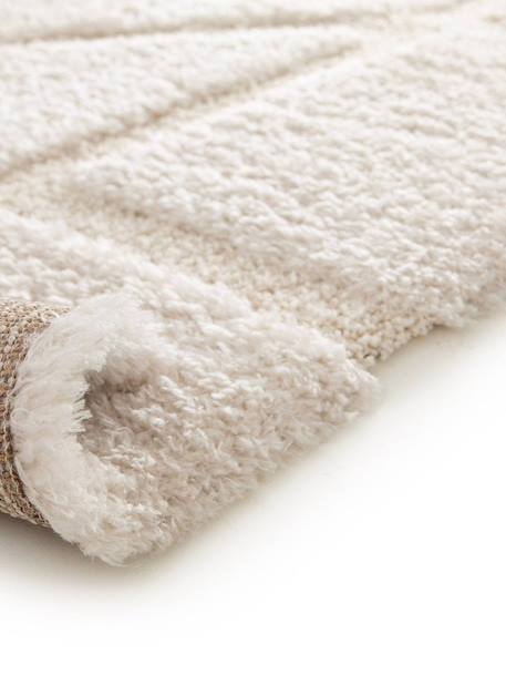 Tapis doux à relief en polyester recyclé murmure Beige sable+Blanc pur 9 - vertbaudet enfant 