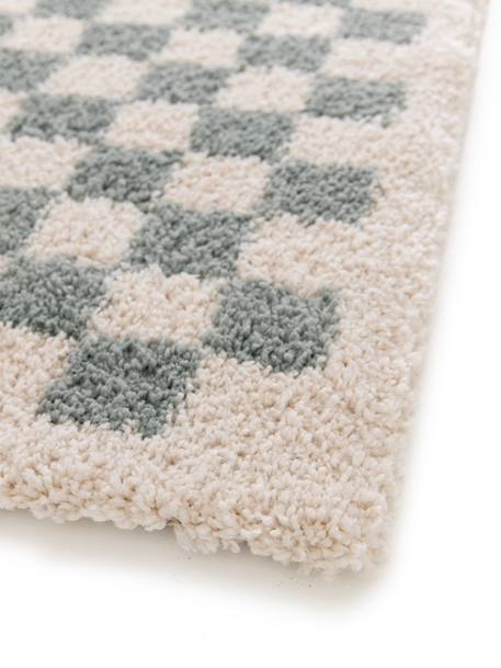 Tapis damier poils longs doux et volumineux checkers Beige sable+Bleu naturel+Gris minéral+Jaune naturel+Rose poudrée+Terracotta+Vert naturel 41 - vertbaudet enfant 