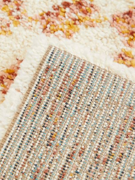 Tapis shaggy poils longs motif contemporain boho Terracotta 3 - vertbaudet enfant 