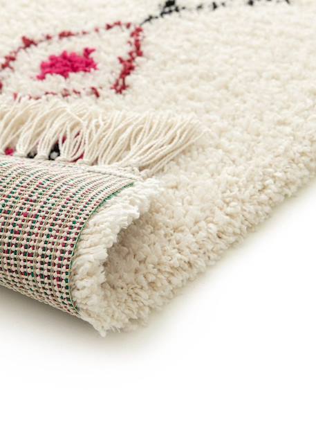 Tapis ethnique à franges inspiration bédouine mogador Palette colorée+Rose poudrée 12 - vertbaudet enfant 