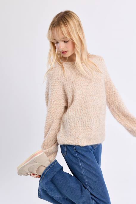 Pull en maille oversize - fille Offwhite 4 - vertbaudet enfant 