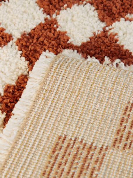 Tapis damier poils longs doux et volumineux checkers Beige sable+Bleu naturel+Gris minéral+Jaune naturel+Rose poudrée+Terracotta+Vert naturel 33 - vertbaudet enfant 