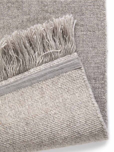Tapis design doux en laine et coton fait main classic Gris minéral+Vert naturel 4 - vertbaudet enfant 