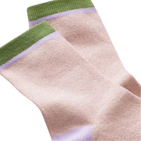 Chaussettes sans couture unies paillettes Rose 2 - vertbaudet enfant 