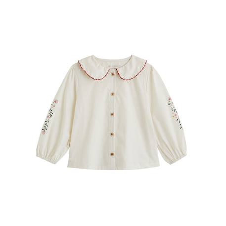 Blouse enfant en popeline grace Ecru 2 - vertbaudet enfant 