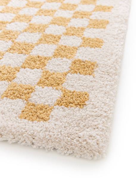 Tapis damier poils longs doux et volumineux checkers Beige sable+Bleu naturel+Gris minéral+Jaune naturel+Rose poudrée+Terracotta+Vert naturel 23 - vertbaudet enfant 