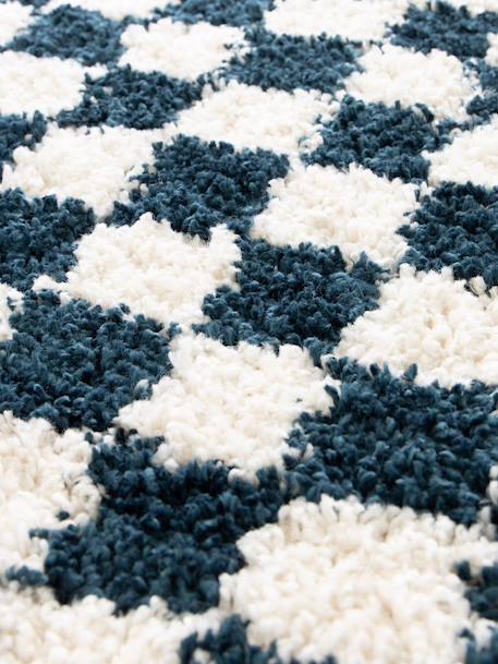 Tapis damier poils longs doux et volumineux checkers Beige sable+Bleu naturel+Gris minéral+Jaune naturel+Rose poudrée+Terracotta+Vert naturel 12 - vertbaudet enfant 