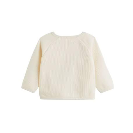 Sweat-shirt bébé en velours flocon Ecru 3 - vertbaudet enfant 