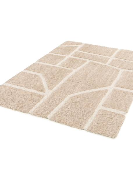 Tapis doux à relief en polyester recyclé murmure Beige sable+Blanc pur 6 - vertbaudet enfant 
