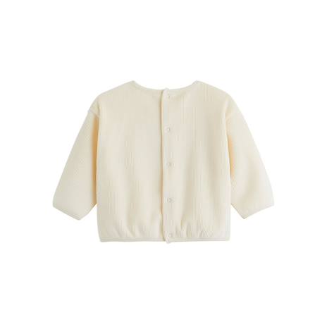Sweat-shirt bébé en velours neige Ecru 3 - vertbaudet enfant 