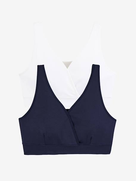 Lot de 2 brassières d'allaitement sans coutures en microfibre encre+Lot anthracite/noir 2 - vertbaudet enfant 