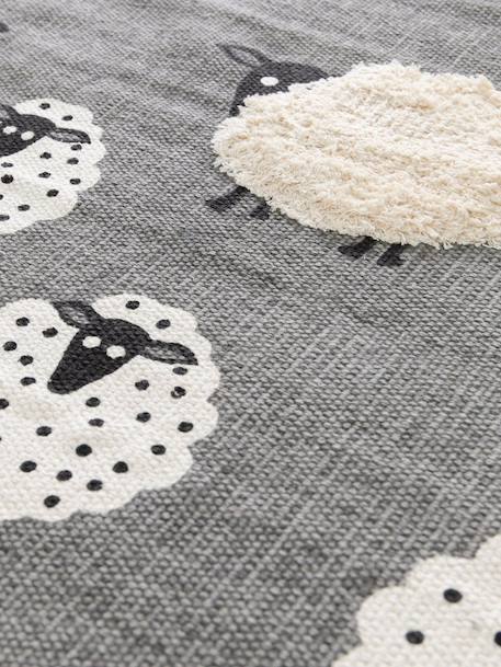 Tapis enfant en coton petits moutons Gris minéral 3 - vertbaudet enfant 