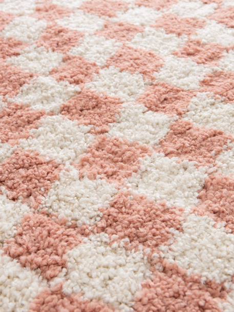 Tapis damier poils longs doux et volumineux checkers Beige sable+Bleu naturel+Gris minéral+Jaune naturel+Rose poudrée+Terracotta+Vert naturel 29 - vertbaudet enfant 