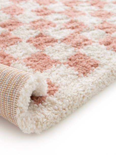 Tapis damier poils longs doux et volumineux checkers Beige sable+Bleu naturel+Gris minéral+Jaune naturel+Rose poudrée+Terracotta+Vert naturel 27 - vertbaudet enfant 