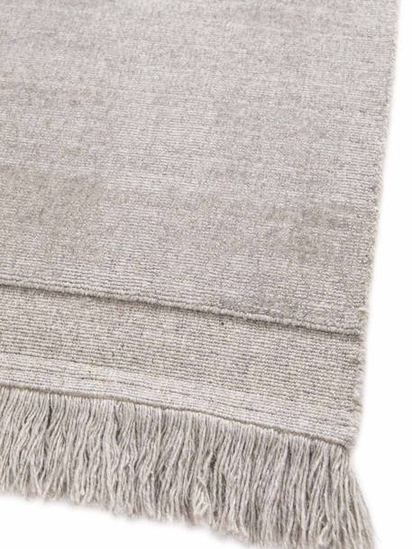 Tapis design doux en laine et coton fait main classic Gris minéral+Vert naturel 3 - vertbaudet enfant 