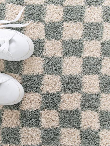 Tapis damier poils longs doux et volumineux checkers Beige sable+Bleu naturel+Gris minéral+Jaune naturel+Rose poudrée+Terracotta+Vert naturel 39 - vertbaudet enfant 