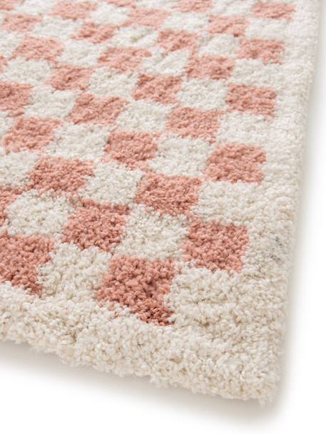 Tapis damier poils longs doux et volumineux checkers Beige sable+Bleu naturel+Gris minéral+Jaune naturel+Rose poudrée+Terracotta+Vert naturel 28 - vertbaudet enfant 