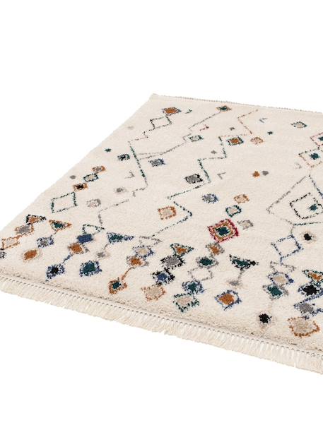 Tapis ethnique à franges inspiration bédouine mogador Palette colorée+Rose poudrée 5 - vertbaudet enfant 