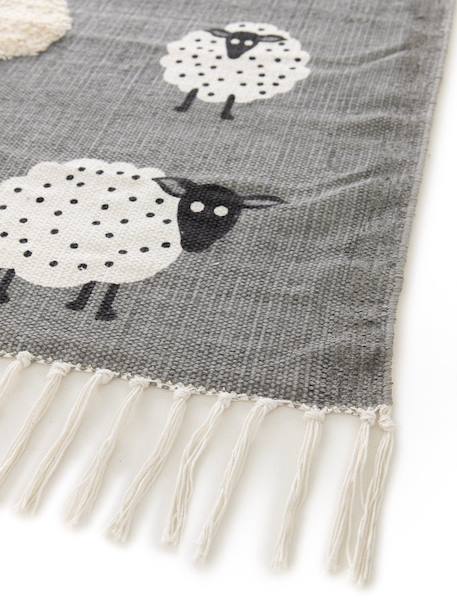 Tapis enfant en coton petits moutons Gris minéral 4 - vertbaudet enfant 