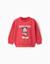 Sweat en coton peigné avec imprimé mickey Rouge 1 - vertbaudet enfant 