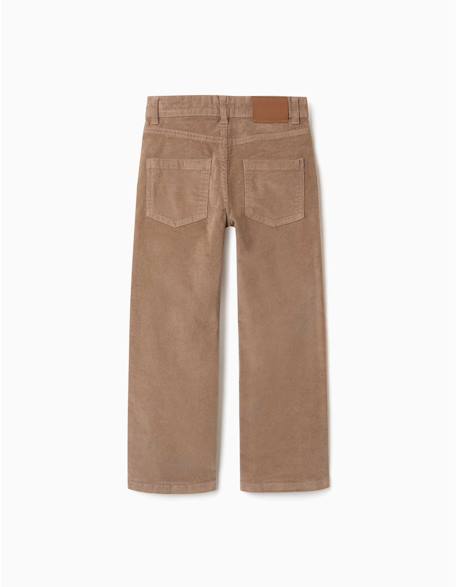 Pantalon à coupe droite en velours côtelé Beige 2 - vertbaudet enfant 