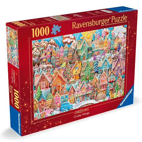 Puzzle noël au village des cookies 1000 pcs Rouge 1 - vertbaudet enfant 