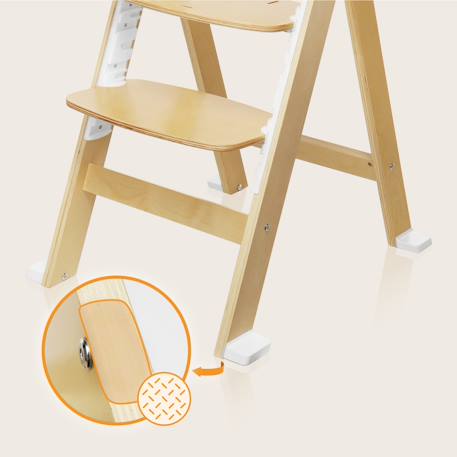 Chaise haute évolutive en bois 3en1 floris jusqu’à 40 kg avec harnais 5 points Beige natural+White natural 10 - vertbaudet enfant 