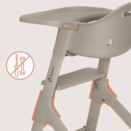 Chaise haute évolutive 2en1 beny de 6 à 36 mois Beige sand+Beige taupe+Green sage 4 - vertbaudet enfant 