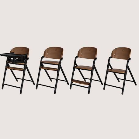 Chaise haute évolutive en bois 3en1 celia jusqu’à 110 kg avec réglage à une main Black wood+Grey wood+White cream+White natural wood 2 - vertbaudet enfant 
