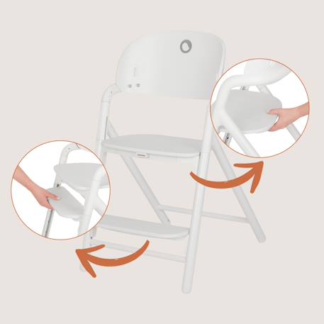 Chaise haute évolutive en bois 3en1 celia jusqu’à 110 kg avec réglage à une main Black wood+Grey wood+White cream+White natural wood 17 - vertbaudet enfant 
