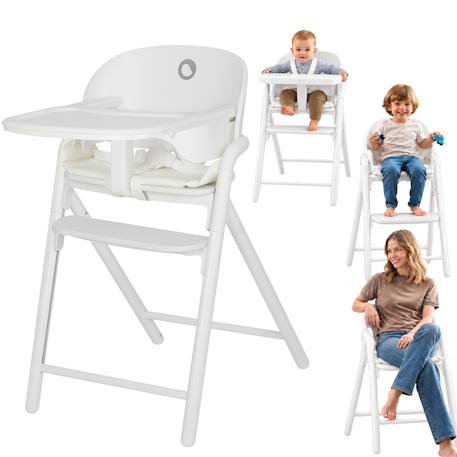Chaise haute évolutive en bois 3en1 celia jusqu’à 110 kg avec réglage à une main Black wood+Grey wood+White cream+White natural wood 14 - vertbaudet enfant 