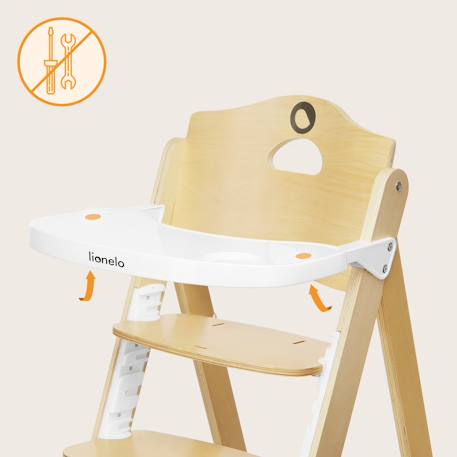 Chaise haute évolutive en bois 3en1 floris jusqu’à 40 kg avec harnais 5 points Beige natural+White natural 11 - vertbaudet enfant 