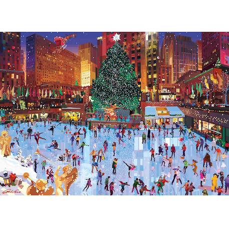Puzzle noël au rockefeller center 1000 pcs Rouge 2 - vertbaudet enfant 