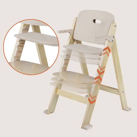 Chaise haute évolutive en bois 3en1 floris jusqu’à 40 kg avec harnais 5 points Beige natural+White natural 4 - vertbaudet enfant 