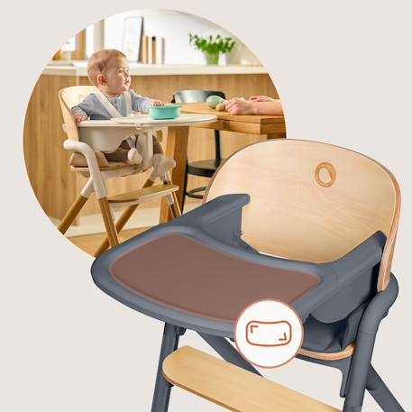 Chaise haute évolutive en bois 3en1 celia jusqu’à 110 kg avec réglage à une main Black wood+Grey wood+White cream+White natural wood 12 - vertbaudet enfant 