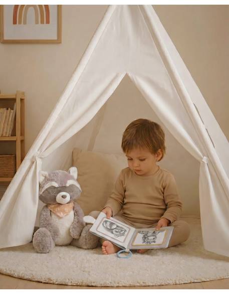 Peluche raton laveur raku 40 cm Blanc 3 - vertbaudet enfant 