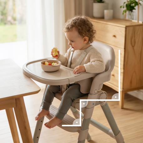 Chaise haute évolutive matt réglable en hauteur et pliable jusqu’à 110 kg Grey stone 6 - vertbaudet enfant 