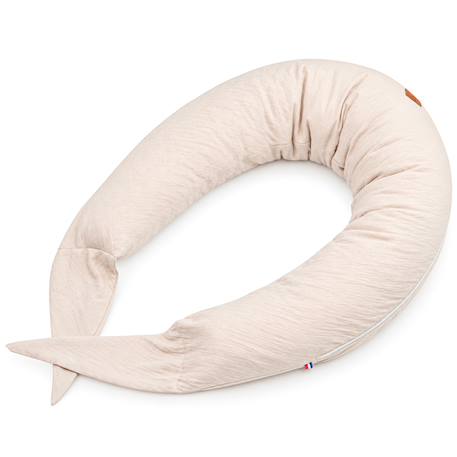 Coussin de maternité et d'allaitement + housse en gaze de coton Beige+Bleu+Rose 4 - vertbaudet enfant 