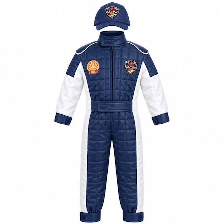 Déguisement enfant pilote de course avec casquette Bleu+Rouge 2 - vertbaudet enfant 