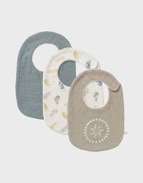 Lot de 3 bavoirs coton bio Blanc 1 - vertbaudet enfant 