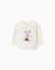 T-shirt en coton à manches longues avec imprimé minnie Blanc 1 - vertbaudet enfant 